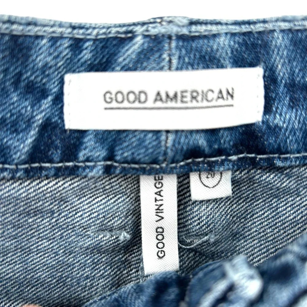 Good‎ American Good Vintage Ripped Ankle Straight Leg Jeans In Blue484 Size 20 - Picture 8 of 10